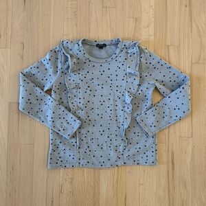 J.Crew Mercantile Womens Ruffle Trim Star Print Crewneck Sweatshirt, Size XS